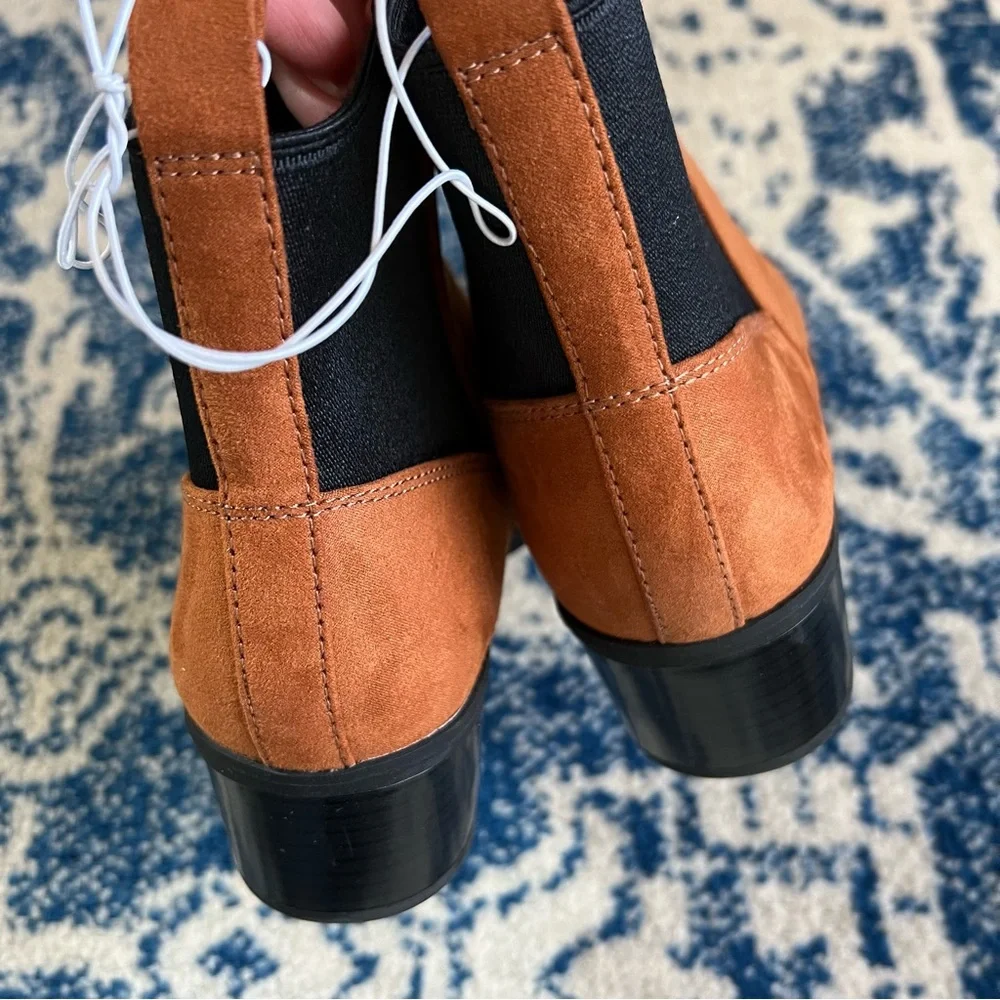 Women's Gwen Low Shaft Heeled Boots Cognac - A New Day™ 10 - Picture 7 of 8